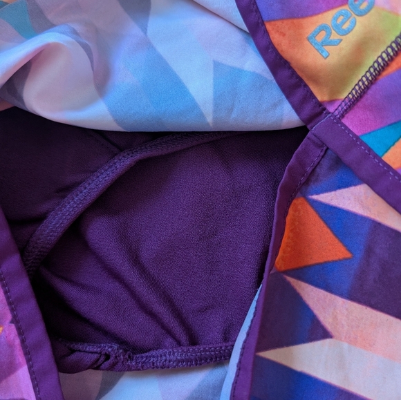 52.Reebok Women's Multicolor Geometric Athletic Shorts - Picture 2 of 3